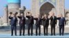 Лидеры стран Организации тюркских государств после заседания в Самарканде. 11 ноября 2022 года.