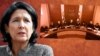 Саломе Зурабишвили и коллегия Конституционного суда (коллаж)