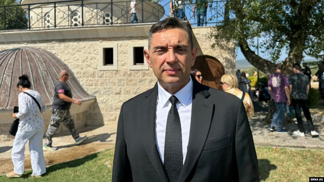 Aleksandar Vulin u Prebilovcima, na jugu BiH, povodom izložbe o stradanju Srba u Drugom svjetskom ratu, 6. august 2024. 