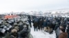 Протестующие и ОМОН в Баймаке, Башкортостан, 19 января 2024 г.