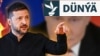 Ukrainanyň prezidenti Wolodymyr Zelenski (öňki planda) we Russiýanyň prezidenti Wladimir Putin (arkada). Illýustrasiýa suraty