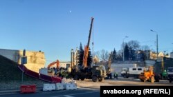 Дэмантаж моста на Нямізе пасьля аварыі