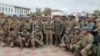 Президент Володимир Зеленський та військові у деокупованому місті Ізюм на Харківщині, 14 вересня 