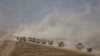Российские военные грузовики во время учений "Запад-2021"
