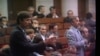 Алесь Шут (зьлева) выступае на сэсіі ВС, 1991 г.