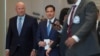 ABŞ-nyň Döwlet sekretary Marko Rubio (ortada), şeýle-de ABŞ-nyň NATO-daky ilçisi Matt Whitaker (çepde) 3-nji aprelde NATO-nyň Brýusseldäki baş edarasynda.