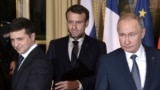 Ukrainanyň, Fransiýanyň we Russiýanyň prezidentleri Pariždäki duşuşygynda. (arhiw suraty)