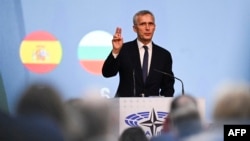 Генеральний секретар НАТО Єнс Столтенберґ виступає під час Парламентської асамблеї НАТО в Софії. Болгарія, 27 травня 2024 року