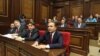 Armenia - Prime Minister Hovik Abrahamian and newly appointed members of his cabinet attend a parliament session, Yerevan, 30Apr2014.