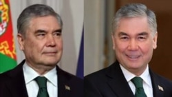 combo photo of gurbanguly berdimuhamedov, the head of the national council