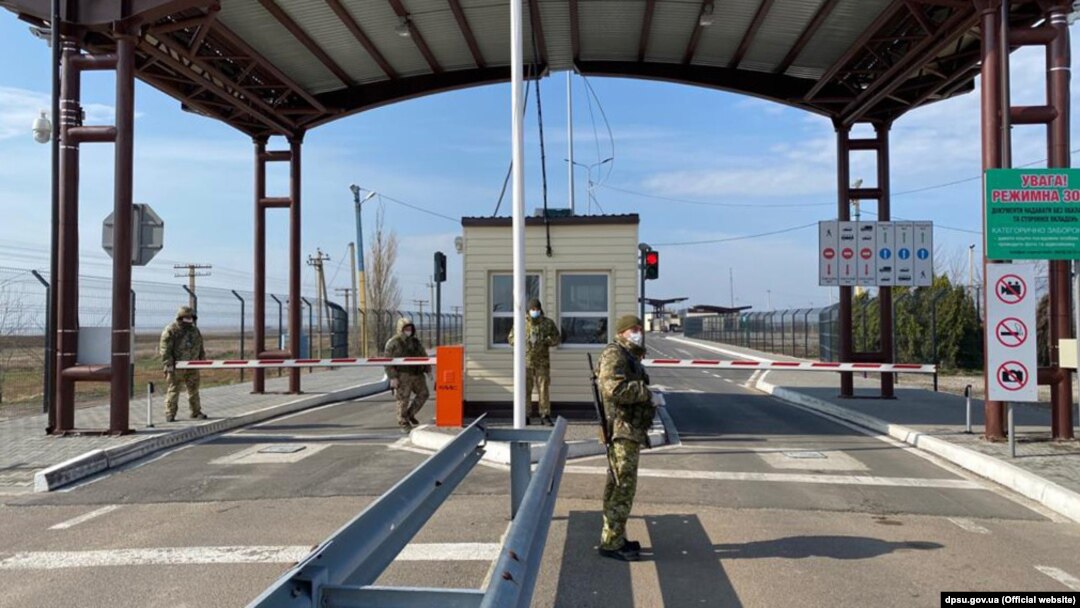 UKRAINE - the administrative border of Crimea with the Kherson region