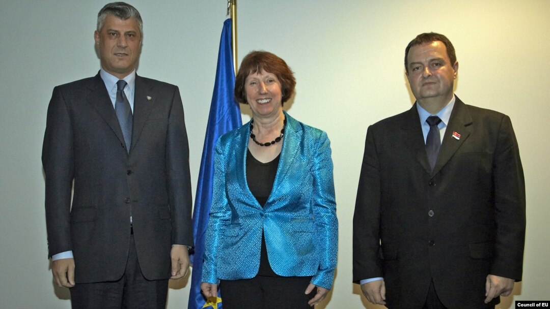 Hashim Thaci, Catherine Ashton i Ivica Dačić