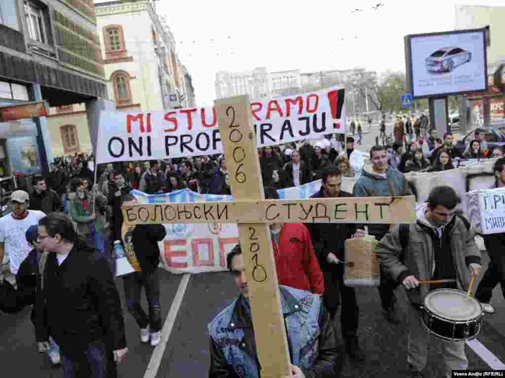 Srbija - Protesti studenata u Beogradu, 23.11.2010.