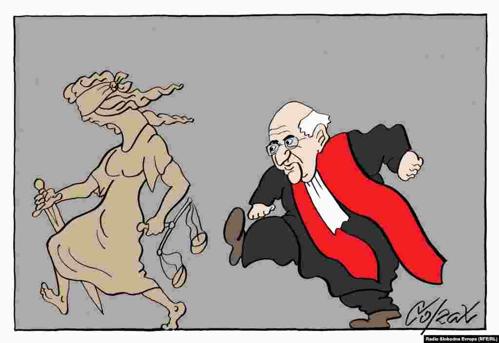 «Правосуддя», сербський карикатурист Предраг Коракшич (Коракс)