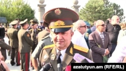 Armenia - General Movses Hakobyan, chief of the Armenian army's General Staff, speaks to reporters in Yerevan, 21Sep2017.