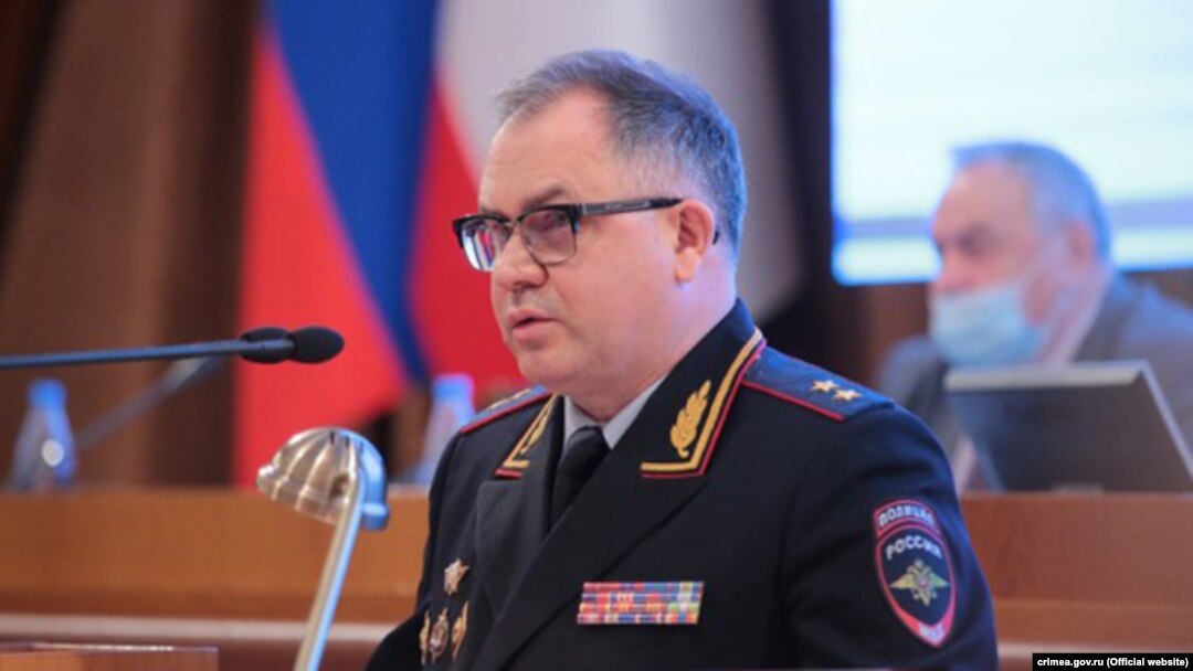 Російський міністр внутрішніх справ Криму Павло Каранда на сесії російського парламенту Криму, 31 березня 2021 року
