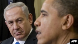 Birleşen Ştatlaryň prezidenti Barak Obama bilen Ysraýylyň premýer-ministri Benýamin Netanýahu Ak Tamda, 2012-nji ýylyň 5-nji marty.