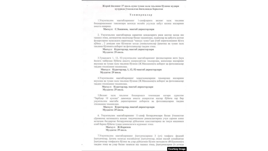 Ҳужжат: Андижон мактаблари фасади бўялиб, махсус туннел ўрнатиляпти