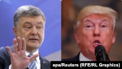 Петро Порошенко (л), Дональд Трамп (п), комбіноване фото
