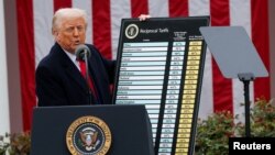  ABŞ-nyň prezidenti Donald Tramp täze salgytlary yglan edýär.