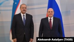 Өзбекстан премьер-министрі Абдулла Әріпов пен Ресей үкіметінің басшысы Михаил Мишустин.