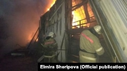 Пожар на Ошском рынке. 13 апреля 2018 года.