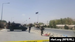 Afghan forces cordoned off the area after the attack. 