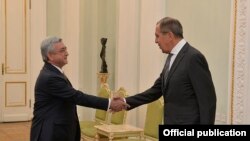 Armenia/Russia - Armenian President Serzh Sarkisian receives Russian Foreign Minister Sergei Lavrov, Yerevan,21Nov,2017