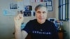 Former Georgian President Mikheil Saakashvili joins his court hearing via video call from the Vivamedi Clinic on March 10.