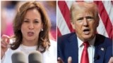 ABŞ-da prezidentlik saýlawlarynda Demokratik partiýadan kandidat Kamala Harris (çepde) we Respublikançylardan dalaşgär Donald Tramp.
