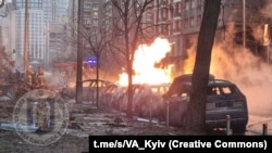 Наступствы расейскага абстрэлу Кіева 20 сьнежня 2024. Ілюстрацыйнае фота