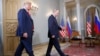 Дональд Трамп і Ўладзімір Пуцін падчас саміту ў Фінляндыі. Архіўнае фота. 