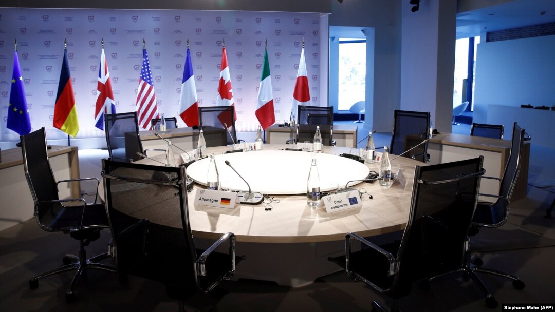 Imagine de la reuniunea G7 din 6 aprilie 2019 din Franța.