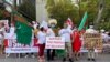 Türkmen aktiwistleri belarus raýatlaryna raýdaşlyk bildirýär. Arhiw suraty