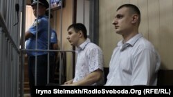 Ukraine -- Ukraine - Former fighters of Berkut Sergey Zinchenko and Pavlo Abroskin during the trial in court of Kyiv, August 3, 2015 / Екс-беркутівці Сергій Зінченко та Павло Аброськін під час судового засідання у Святошинському суді м.Києва, 3 серпня 201